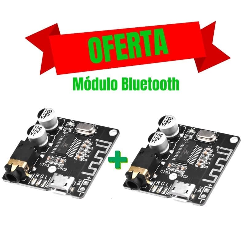 2x Mini Decodificador Bluetooth 5.0 Áudio Mp3 Dc 5v