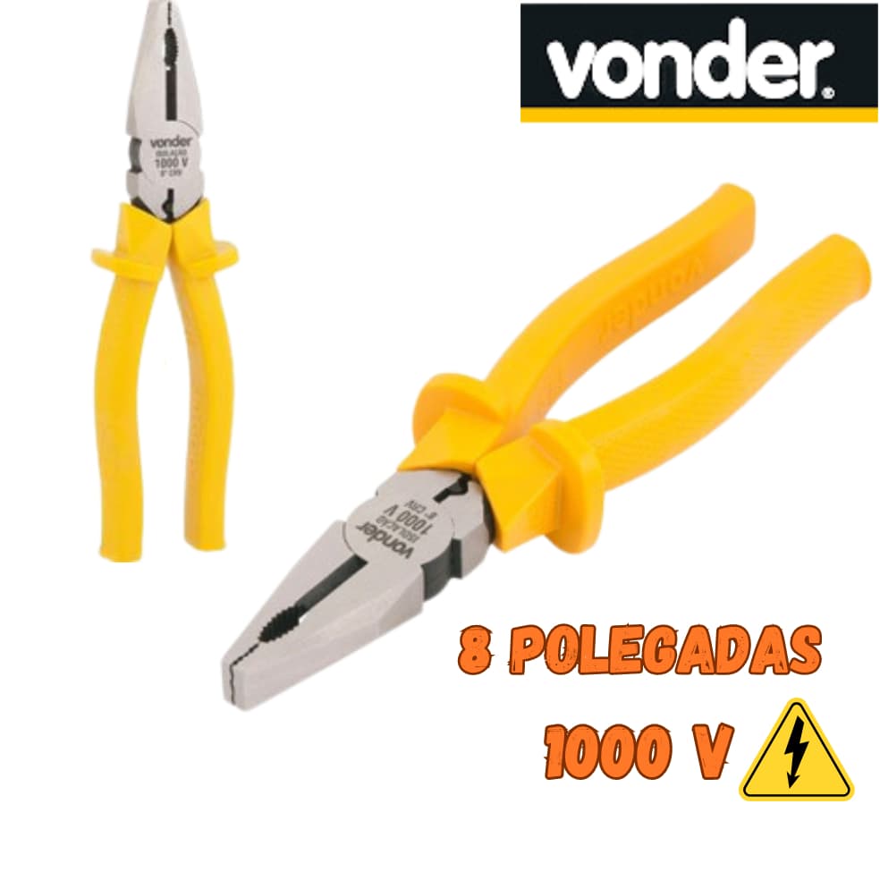 Alicate Universal 8" para Eletricista Profissional  1.000 V, VONDER