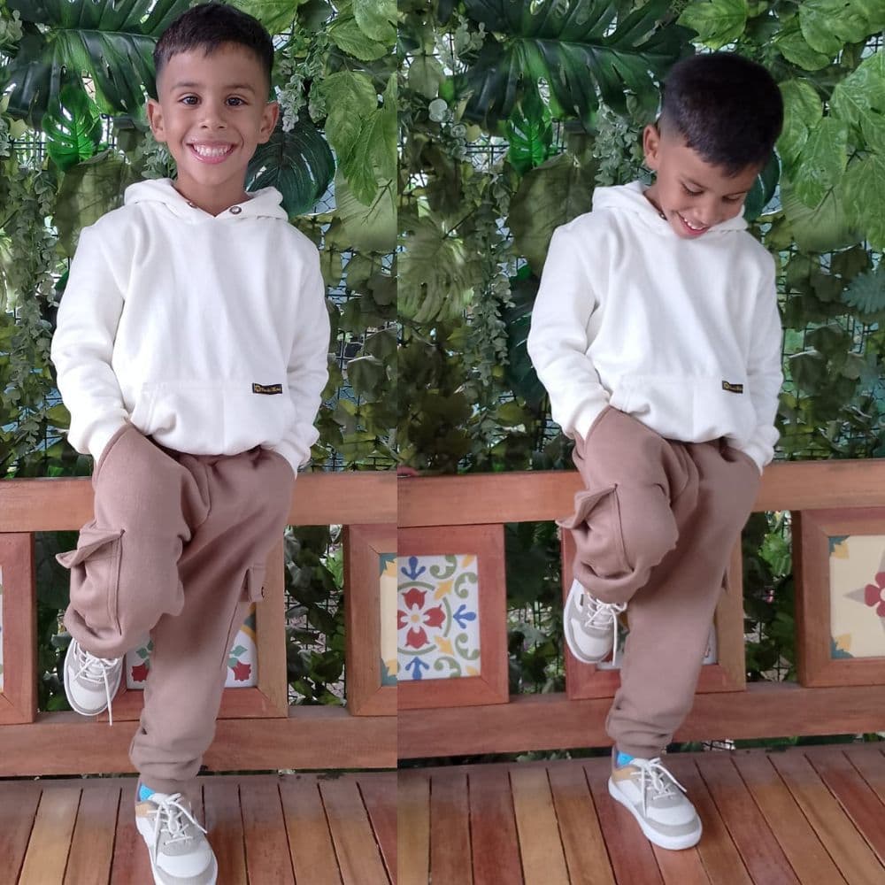 Calça Cargo Moletom menino estilo tendência