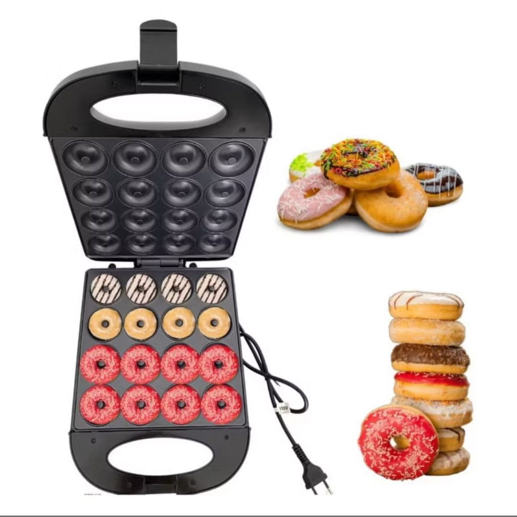 MÁQUINA FORMA DE FAZER DONUTS 16 UNI 110V 1100W ROSQUINHA ELÉTRICA