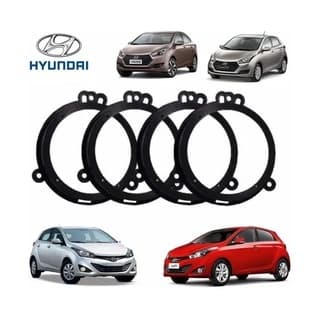 Kit 4 Aro Moldura Suporte Alto falante Porta Carro Creta / Etios / Corola / Hb20 Sedan/Logan Hatch/Grand Siena/Mobi