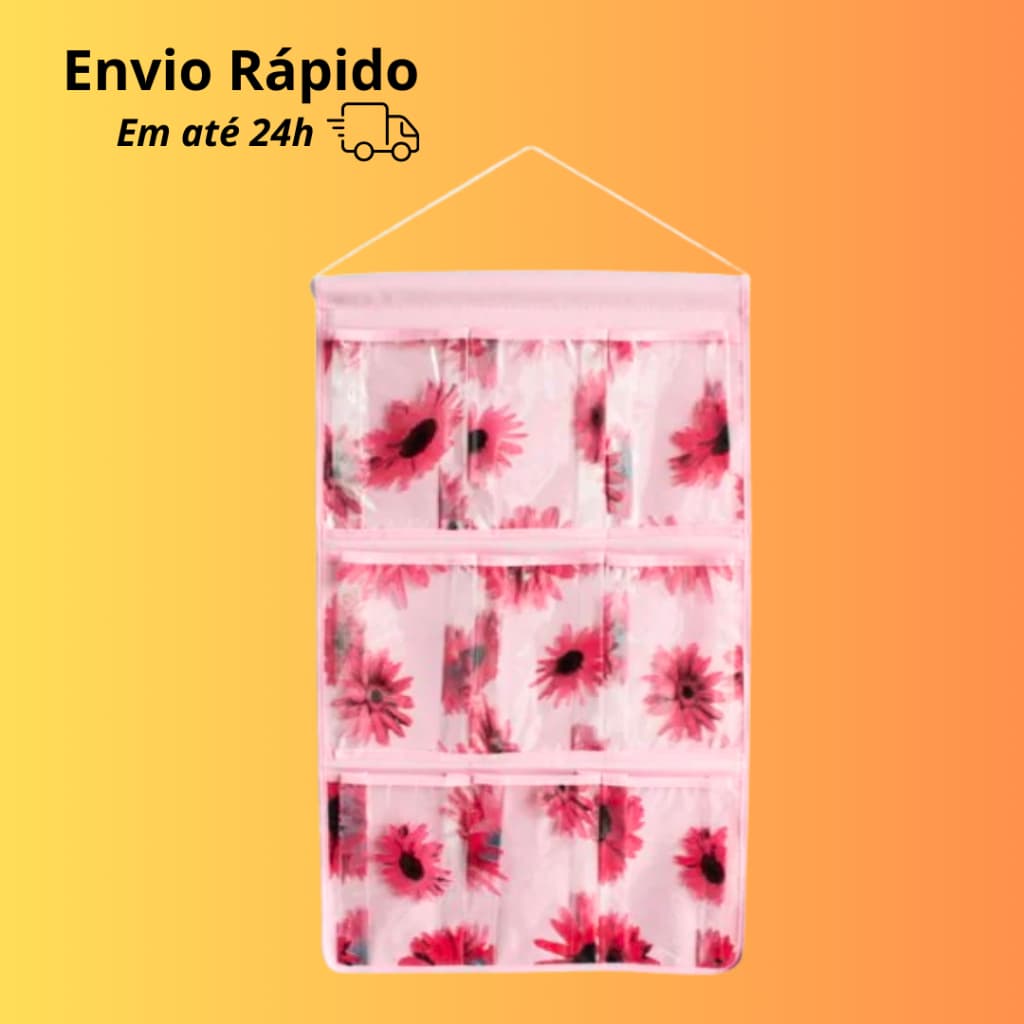 Sapateira de Porta Organizador Multiuso Divisória Vertical Sapato Chinelo Suspenso Minimalista PVC
