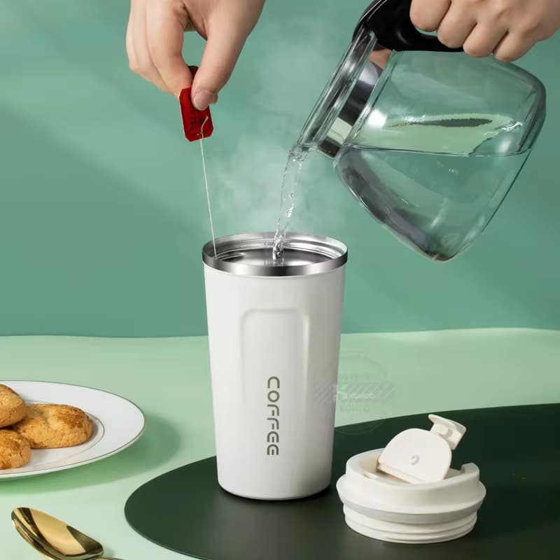 Copo Infusor Térmico De Aço Inox Vacuum Mugs Caneca Café 510 Ml
