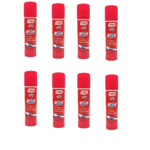 Cola Branca Bastão Lyke Likito 10gr - Display com 12 unidades - Cola Escolar Pequena