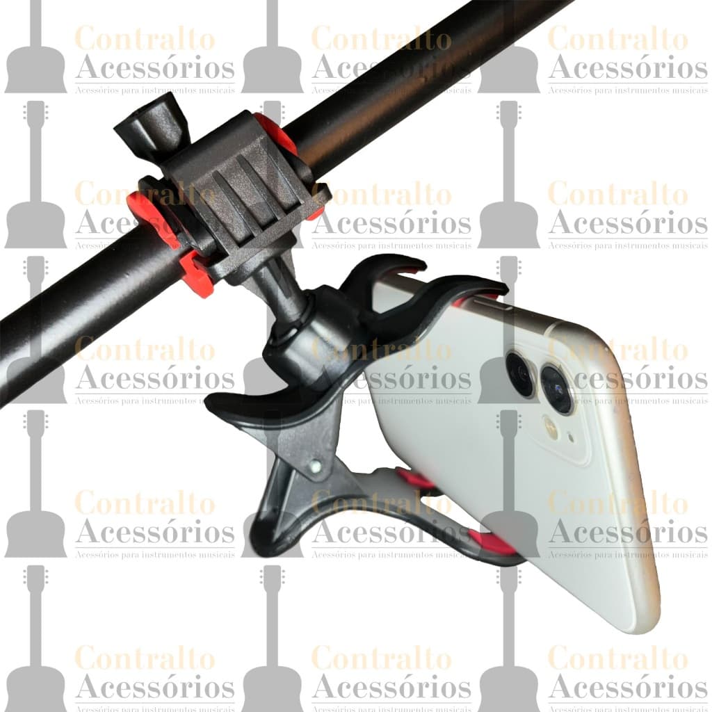 Suporte de Celular para Pedestal de Microfone ou estante de bateria