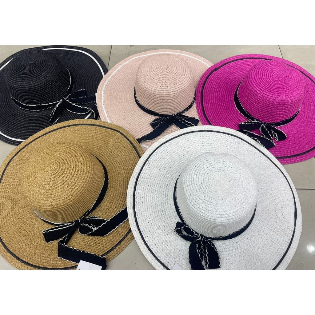Chapéu Praia Palha Liso Aba Grande Feminino Personalizável