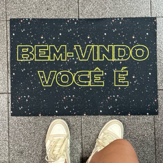 Tapete capacho para porta de entrada Bem - vindo você é star wars