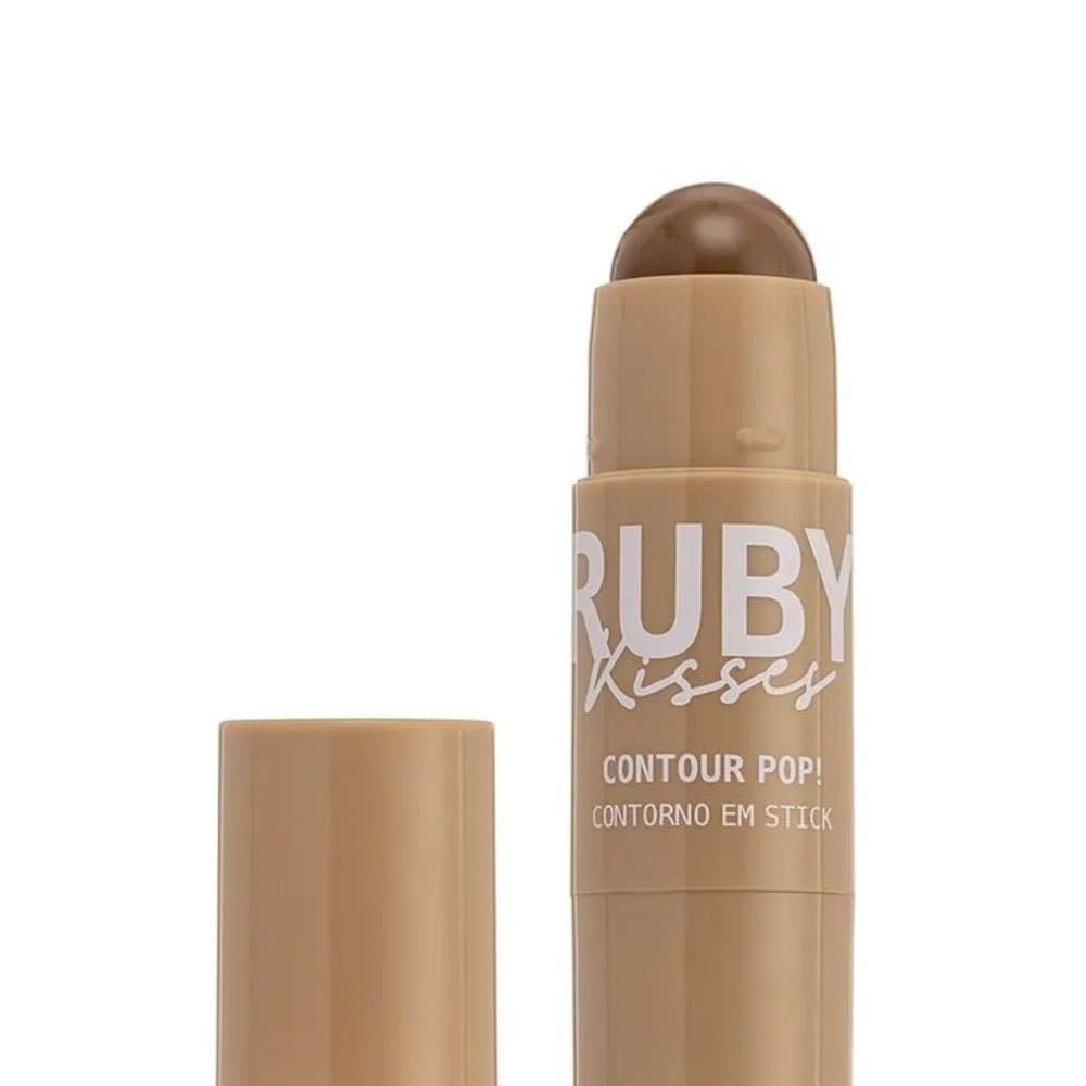 CONTORNO EM STICK CONTOUR POP MARROM CLARO RUBY KISSES