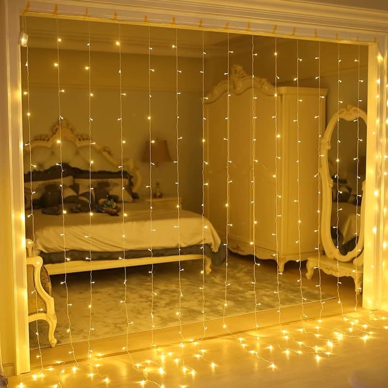 Pisca pisca natal Cortina 300 LEDs 8 funções 110V/Colorido/branco/Amarelo/16212//16210/16211