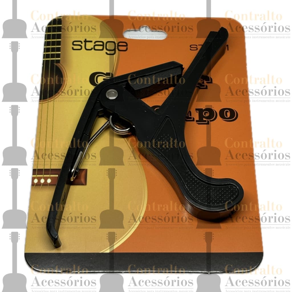 Capotraste Braçadeira Abraçadeira Pestana para Violão Stage STC01 Preto