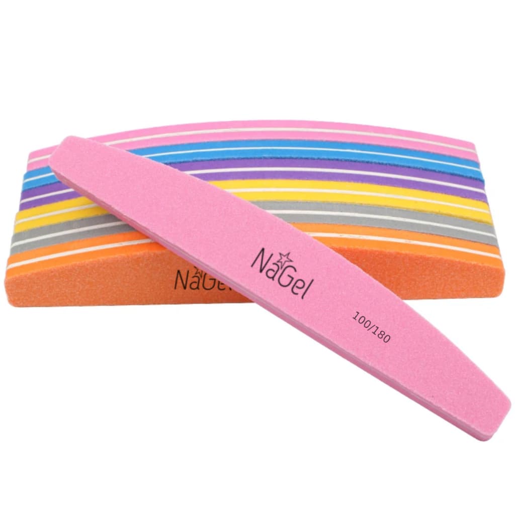 Nagel - Kit 10 Lixa Buffer De Polir Unha Gel Acrílico 100/180 - Boomerangue Boomerang
