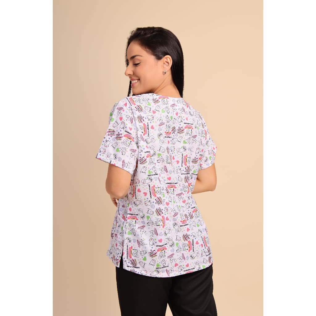 Bata Scrub BLUSA Tradicional estampada Enfermagem por Amor enfermagem medicina odonto