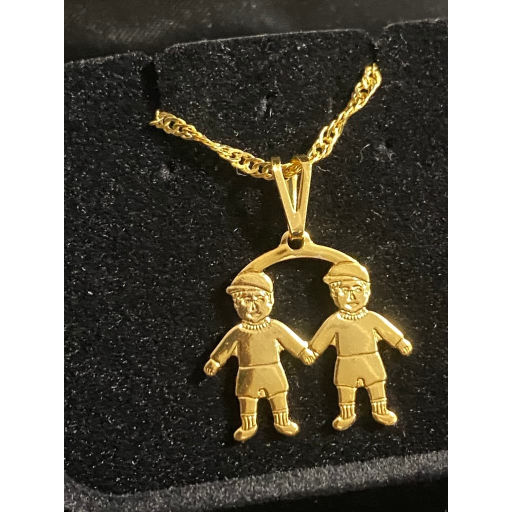 Correntes Feminina Folheado Ouro Pingente Filhos