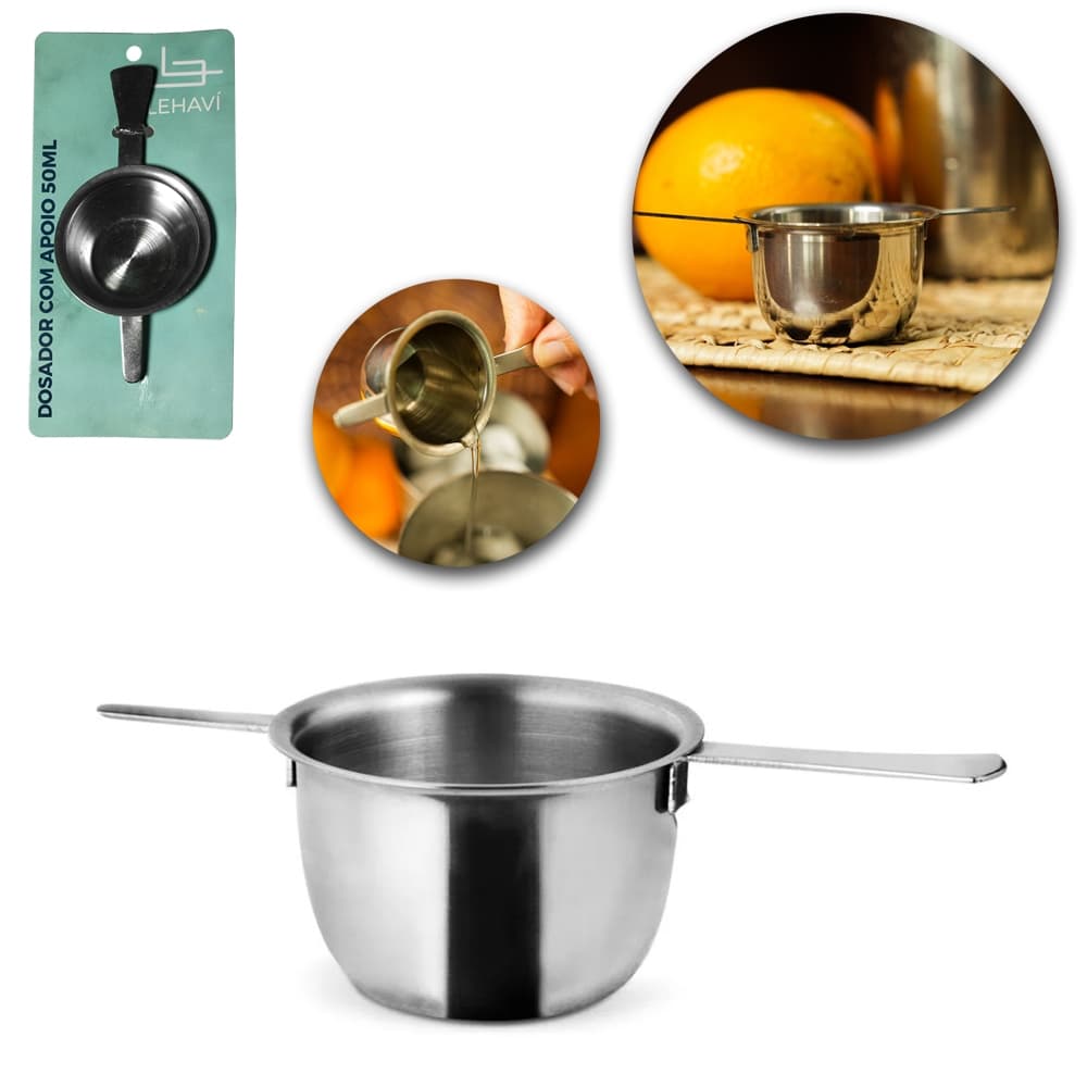 Dosador De Bebida De Inox 50ml Com Apoio Multiuso Bar