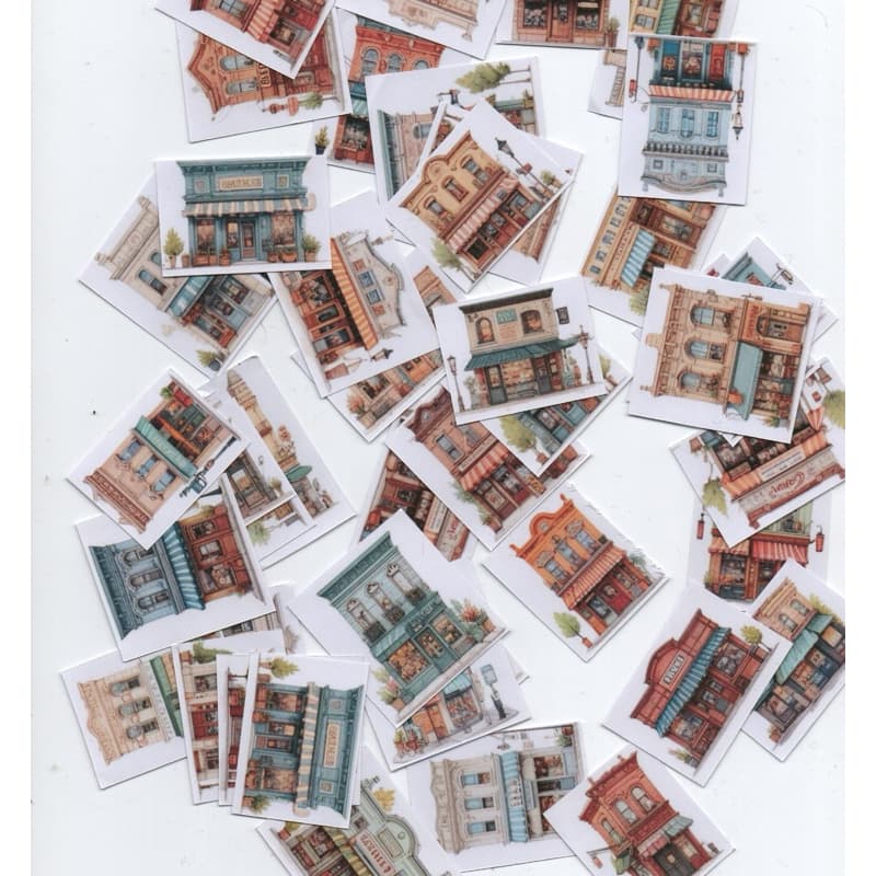 Stickers vitrines charmosas de lojas 50 adesivos journal