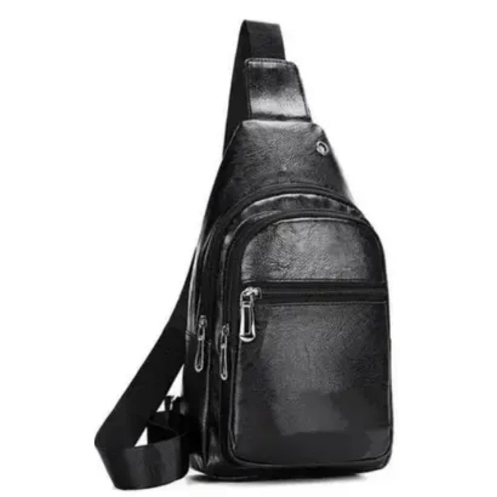 Bolsa Pochete de Couro Transversal Masculina Multifuncional Ombro Impermeavel