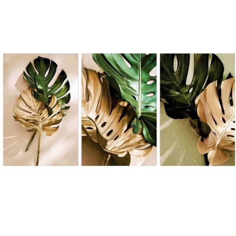 Quadro decorativo folhas naturais