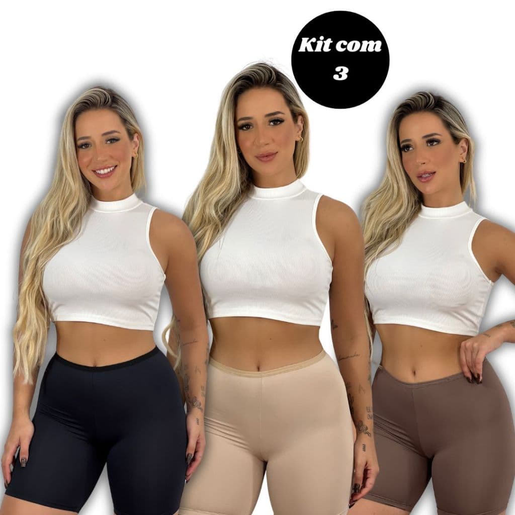 Kit 3 Anágua Shortinho Íntimo Segunda Pele
