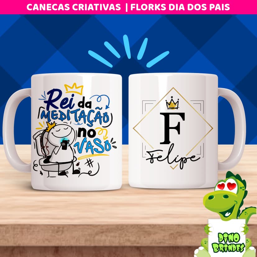 Caneca criativa pais Florks - Rei da meditação no vaso
