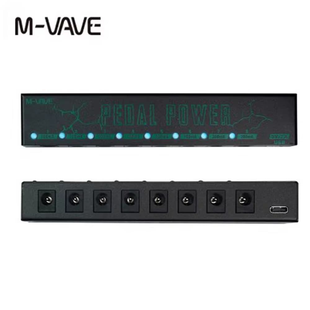 M-vave Guitar Effect Pedal Power Supply 8 Isolated DC Outputs/ 5V USB Output Low Noise For 9V Effect Pedal Guitar