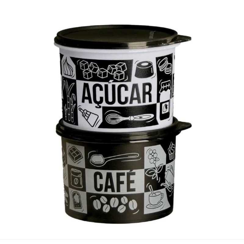 TUPPERWARE KIT CAIXA CAFÉ E AÇÚCAR