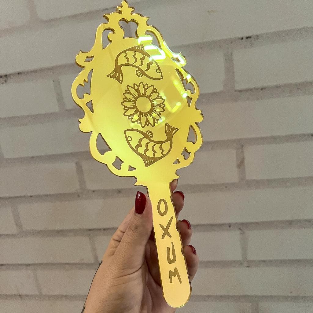 Espelho De Mão Decorativo Deusa Do Amor Oxum Ora Yeyê Ô