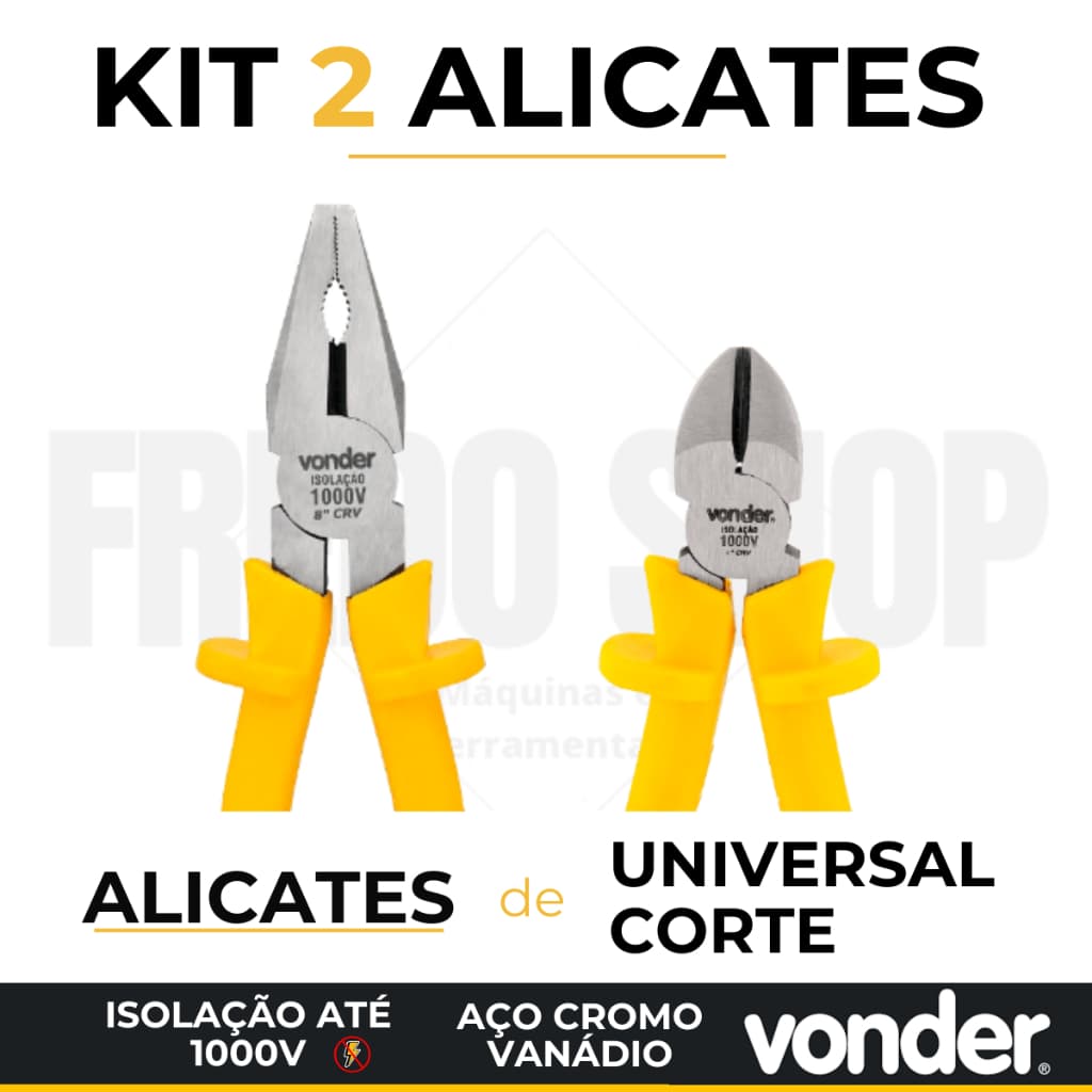 Kit 2 Alicates: Alicate Universal + Alicate de Corte diagonal Vonder