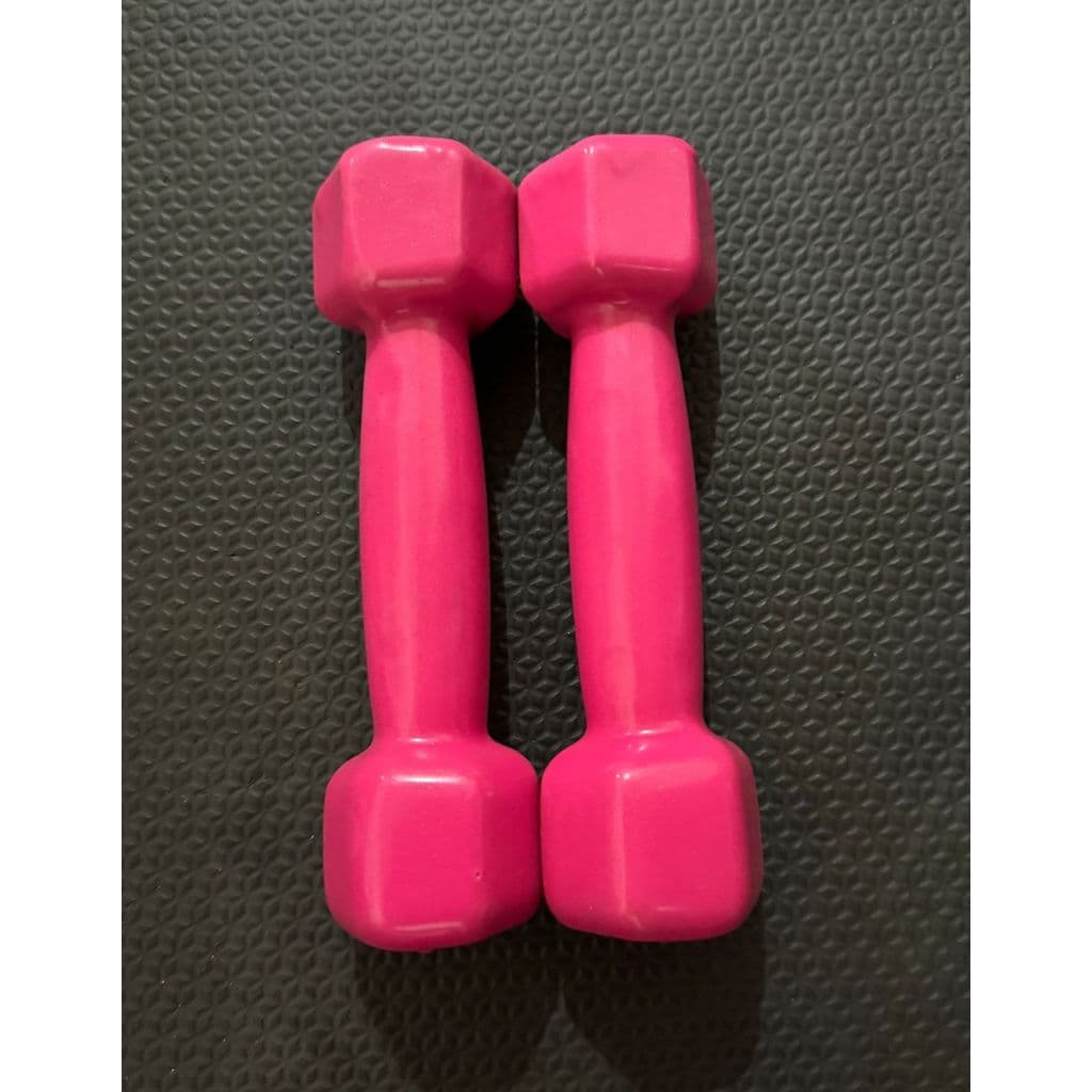 Par de halteres 1kg Rosa sextavado  - 2 kg total