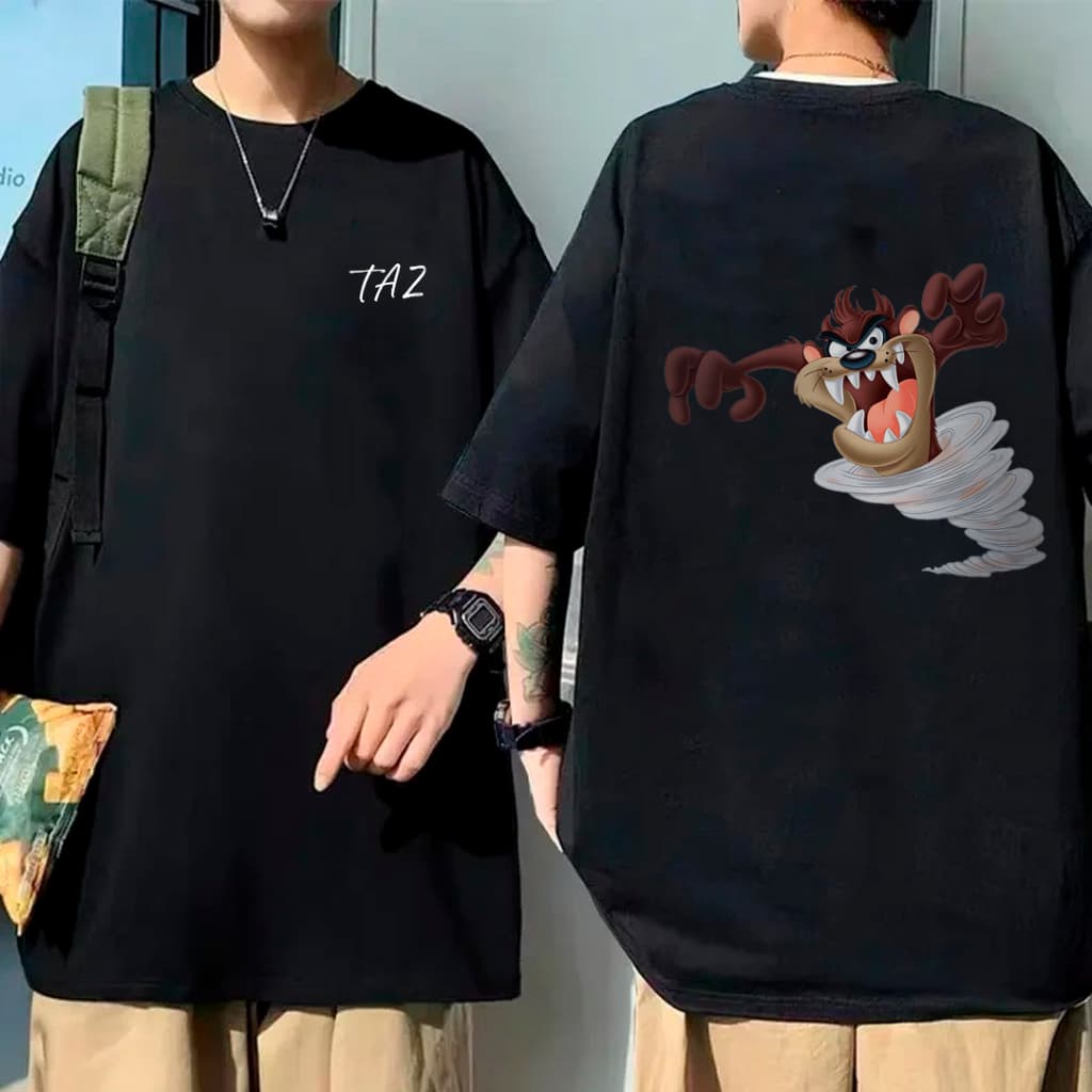 Camisa Camiseta Moda Estampada Personagem TAZ Camisa Unissex 100% algodão