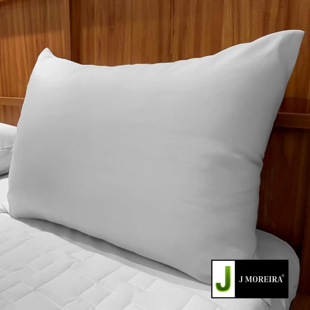 Travesseiro Branco Percal Fibra Poliéster Alto Suporte Firme Premium Fabricante