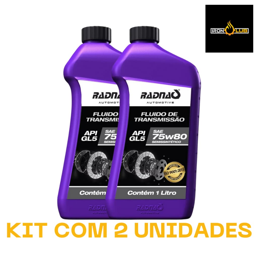 KIT 2 LITROS FLUIDO DE TRANSMISSÃO RADNAQ 75W80