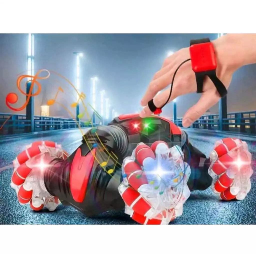Carrinho de Controle por Gestos Acrobático 360 graus com Sons e Led recarregável