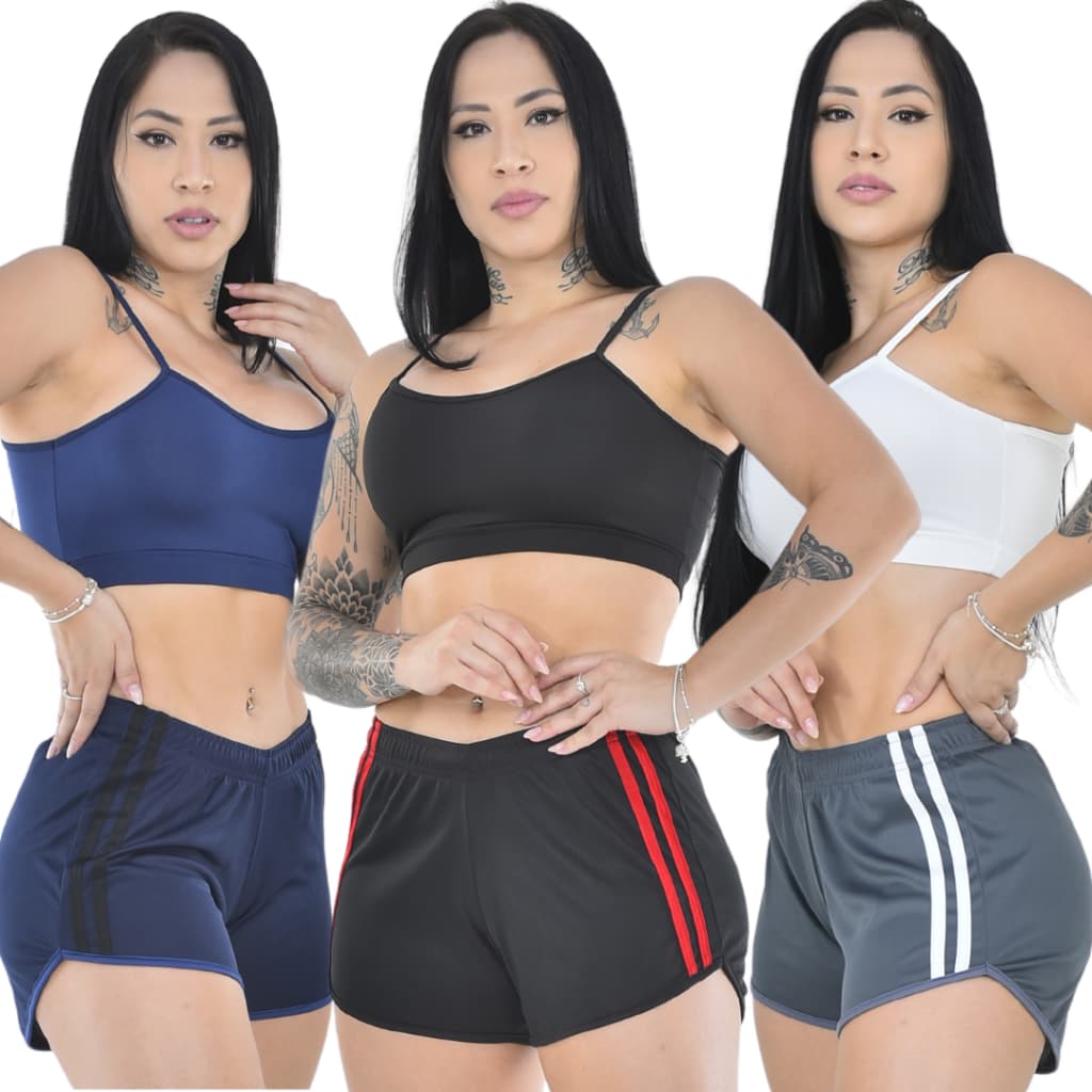 Short Feminino Dry Fitness para Academia e Esporte Shorts Curto pro Dia a Dia