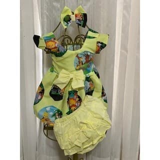 Conjunto Menina Bebê Carinho Safari +Faixa de Cabelo
