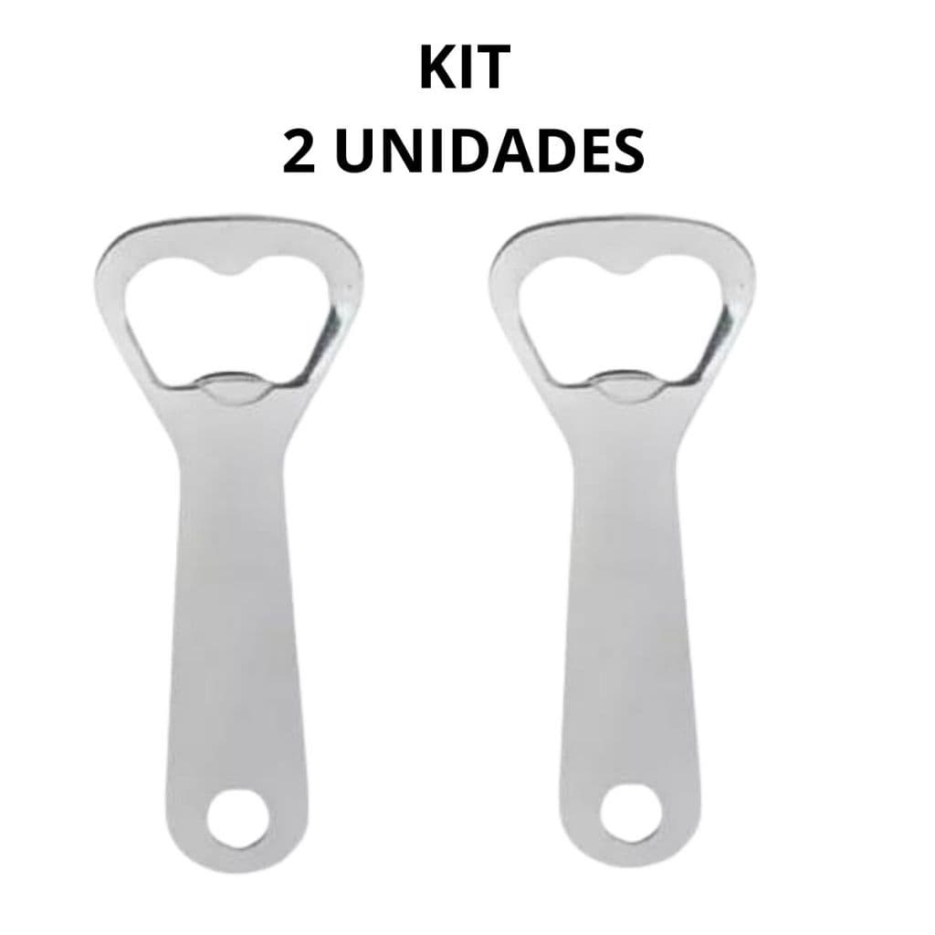 Kit 2 Abridor Garrafa Bar Boteco Reforçado Inox