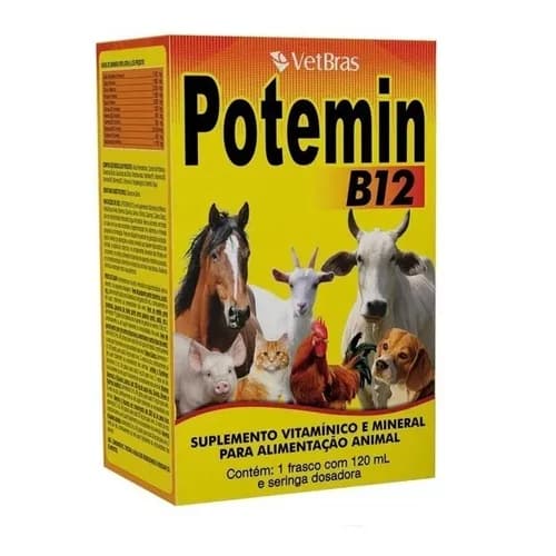 Potemin B12 120ml - Suplemento Vitamínico Pet - Pronto Entrega