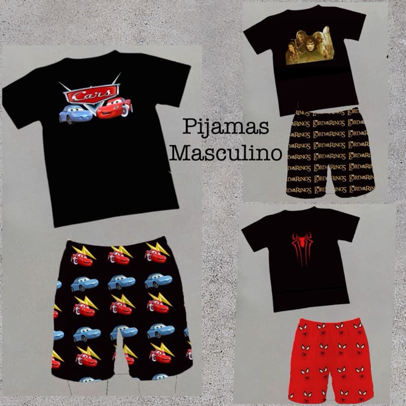 Pijama Masculino Roupa de dormir Personalizados series desenhos animes séries