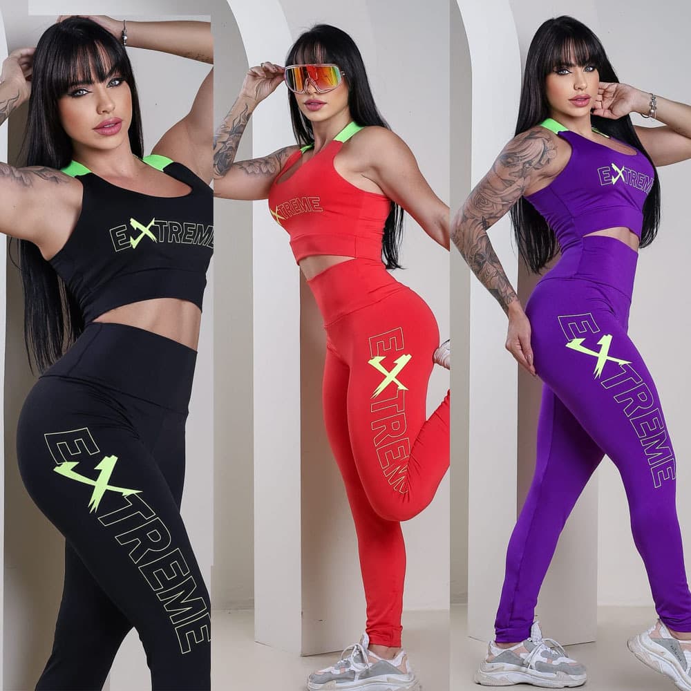 conjunto academia gringa feminino moda fitness calça legging academia dri fit feminina esportivo