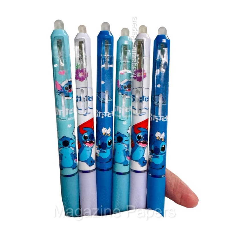 Caneta Stitch Apagável em gel ponta fina 0.5 kit com 3 unidades