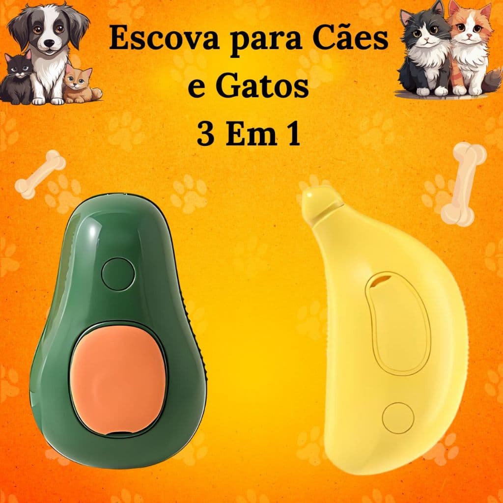 3 Em 1 Escova A Vapor (602114/602115) Para Gato- Escova de Massagem e Removedor De Pelos