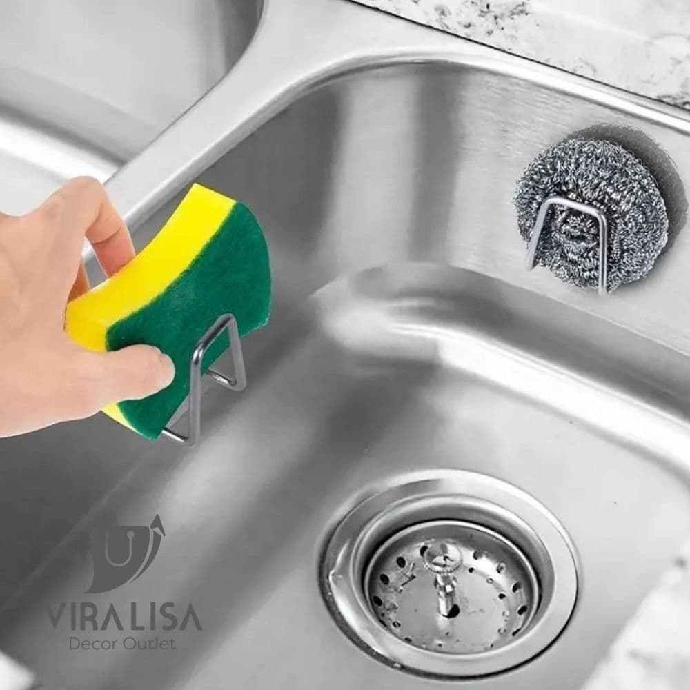 Suporte para Esponja 1/ 2/3/4 Peças Aço Inox Gancho Porta Bucha Pia Cozinha Multiuso
