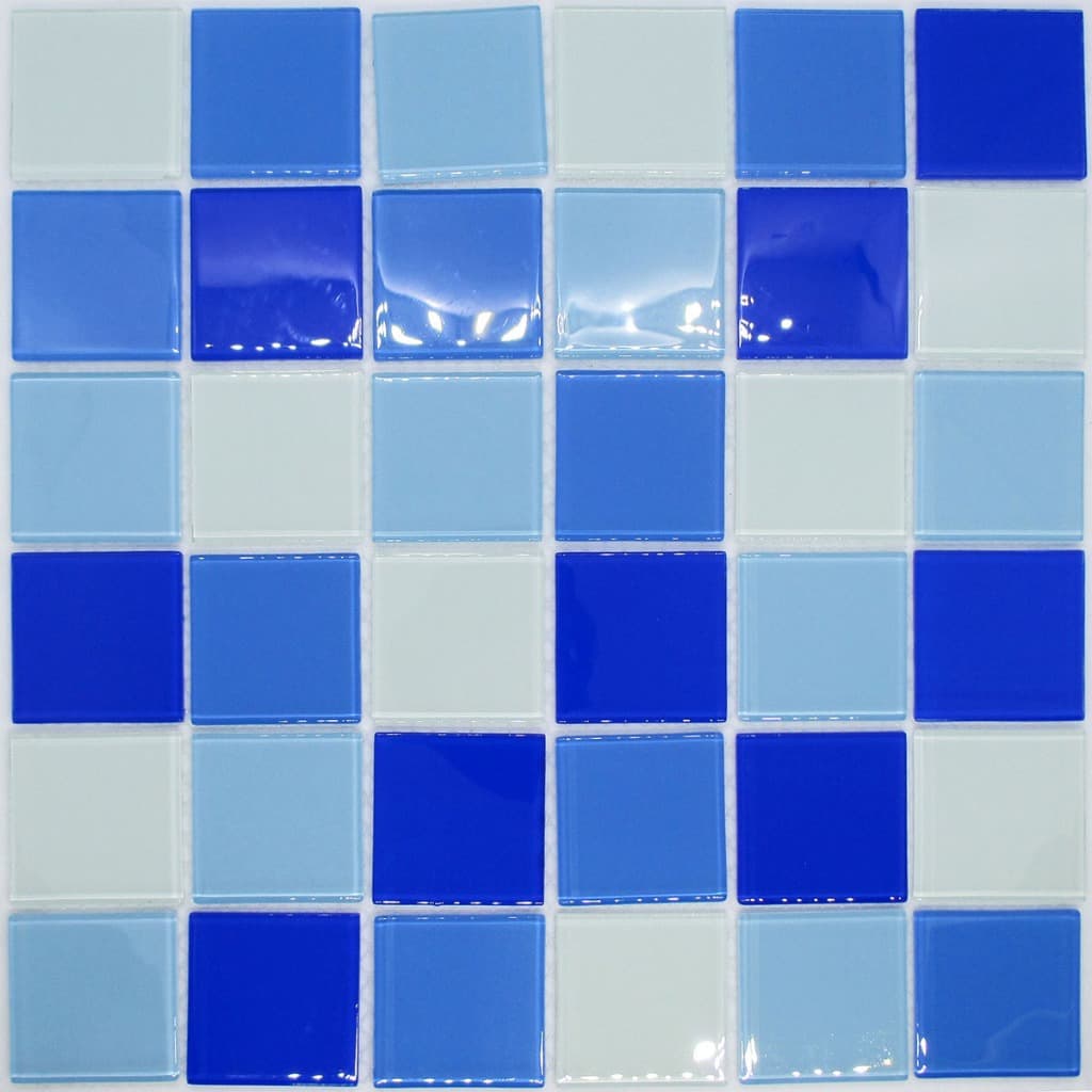 Caixa 11 Placas (1m²) Pastilha Vidro Decorativas Cristal Mix Grande - Piscinas, Cozinhas, Banheiros