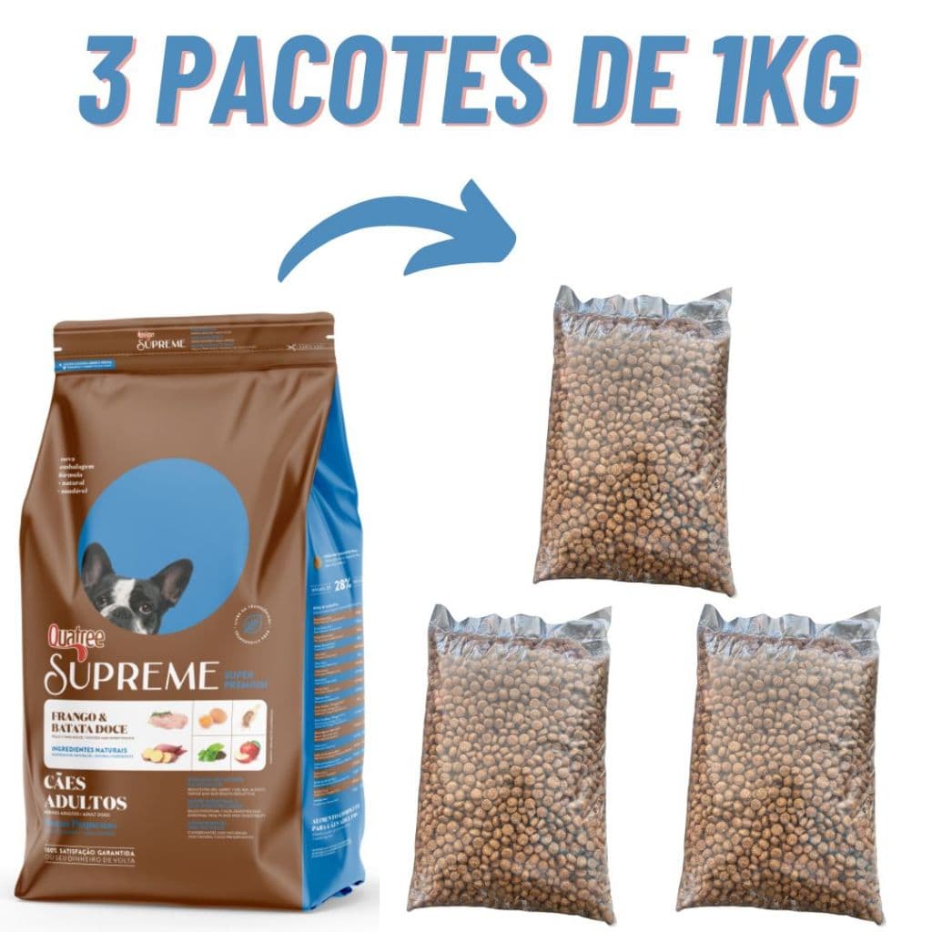 Kit 3pct Ração Para Cães Quatree Supreme Raças Pequenas Adultos