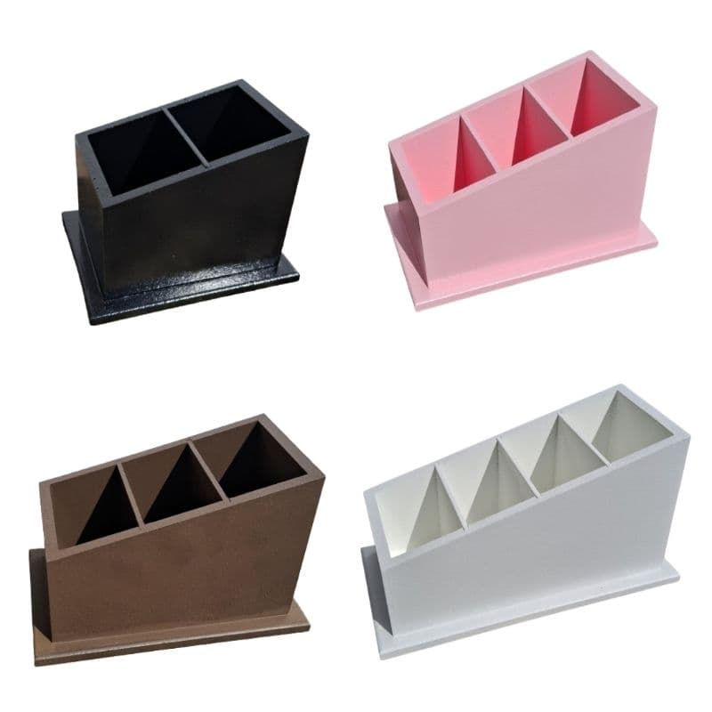 Porta Controle Remoto MDF Organizador 2 3 e 4 Divisorias Porta Pincel Maquiagem