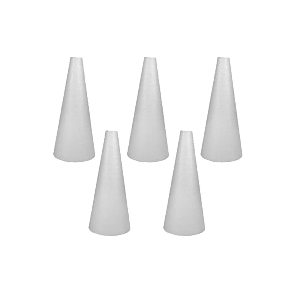 Cone de Isopor Maciço para Artesanato Tamanhos Diversos - Styroform