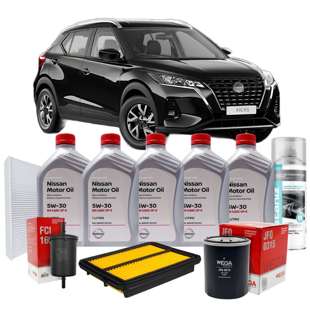 Kit Revisão Troca De Óleo 5w30 Nissan Kicks 1.6 2021 Diante Original