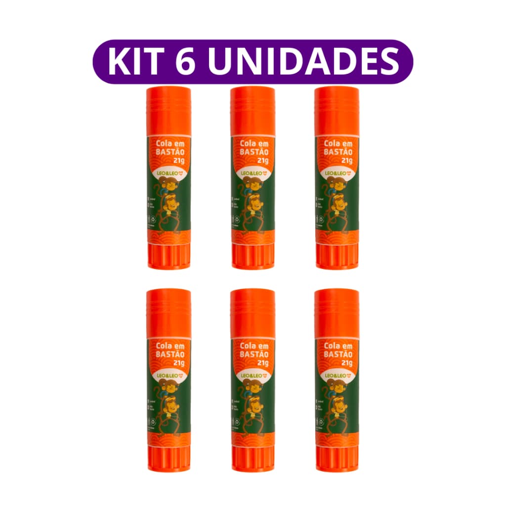 Cola Bastão 10g/21g Leo Leo-Kit 6 Unidades