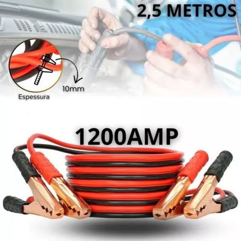 Cabo auxiliar de bateria  Transmissão chupeta  1200Mah 1,85 Metros