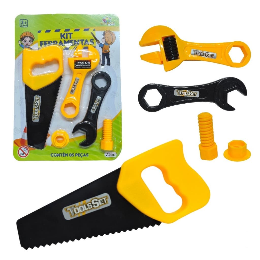Kit Construtor Brinquedo Infantil Ferramentas Serrote Chaves