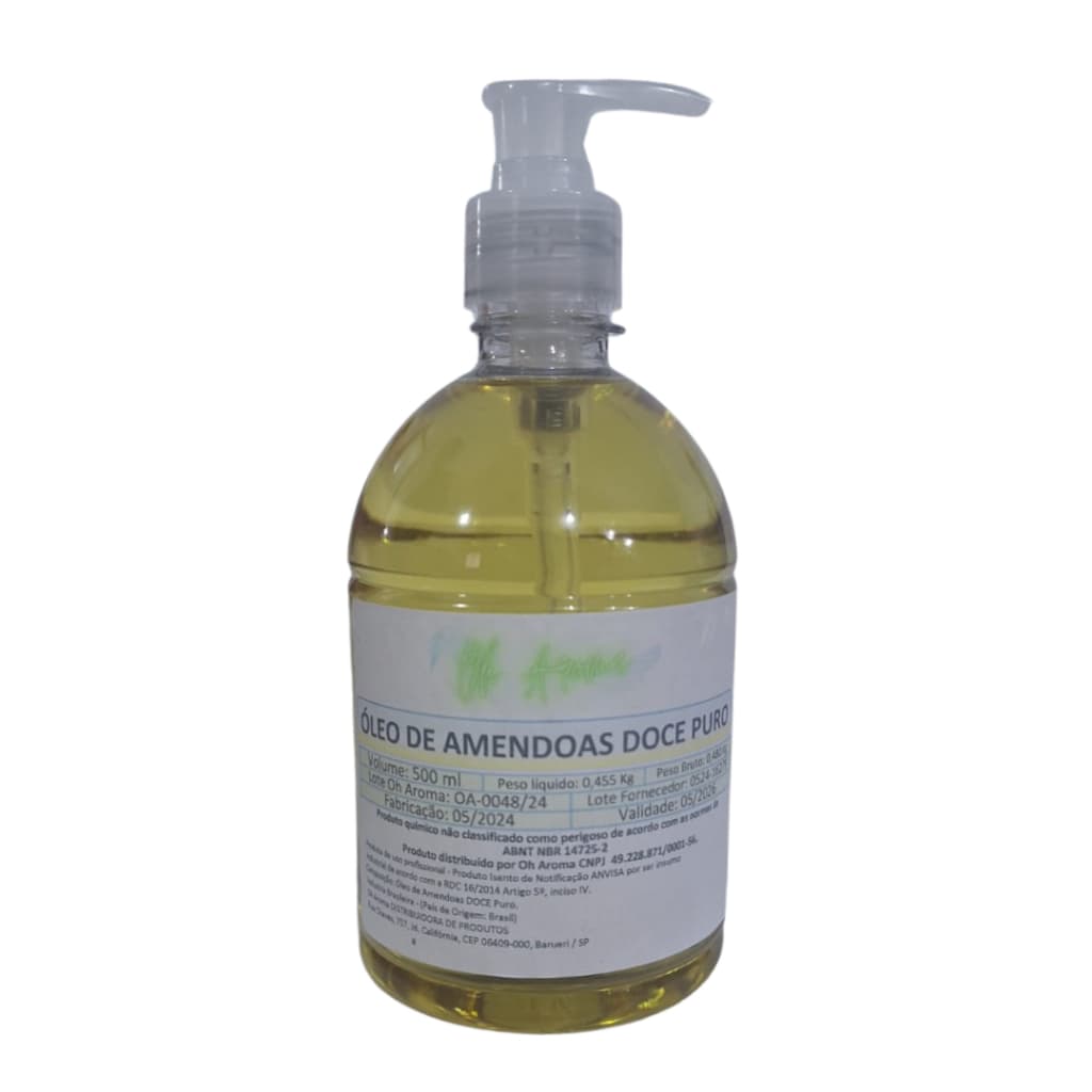 Óleo De Amêndoas 500ml Hidratação Profunda 100% Puro